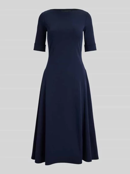 Krój regular fit sukienka z dżerseju z mieszanka bawełny model MUNZIE' Lauren Ralph Lauren granatowa