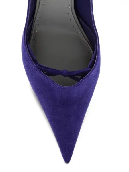 Pantofi cu toc Balenciaga cu funde violet