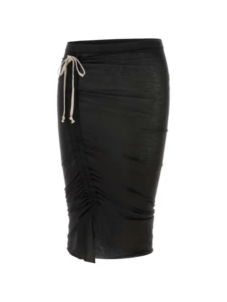 Fustă Rick Owens Drkshdw cu volane cu cordon negru