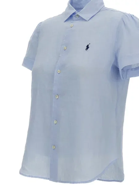 Къс риза Polo Ralph Lauren бродирана синьо