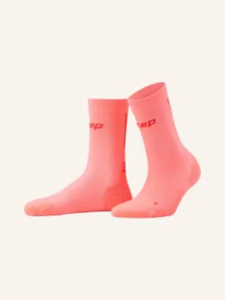 Cep Běžecké Ponožky Core Run Ultralight Mid Cut Light Cushion neonově oranžová červené