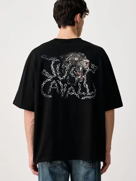 Just Cavalli tricou pentru bărbați din cu negru