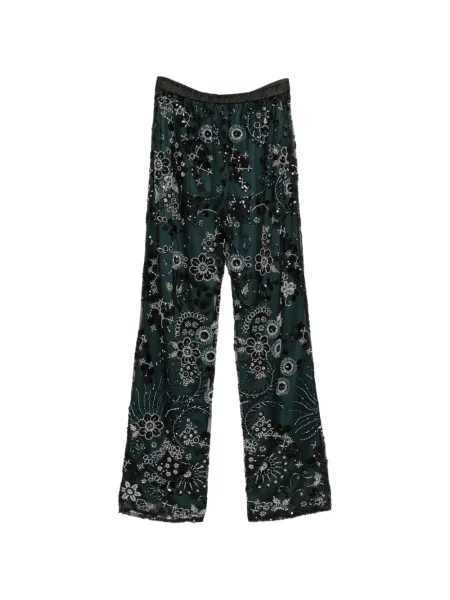 Kalhoty Emporio Armani s flitry zelené