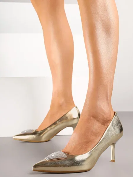 Pantofi stiletto Niravine aurii