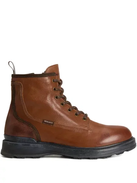 Botine Woolrich cu șireturi din dantelă maro
