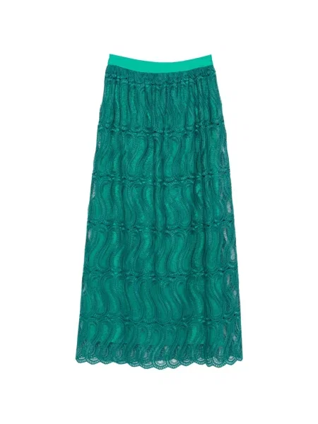 Fustă midi Raquel Diniz din dantelă verde