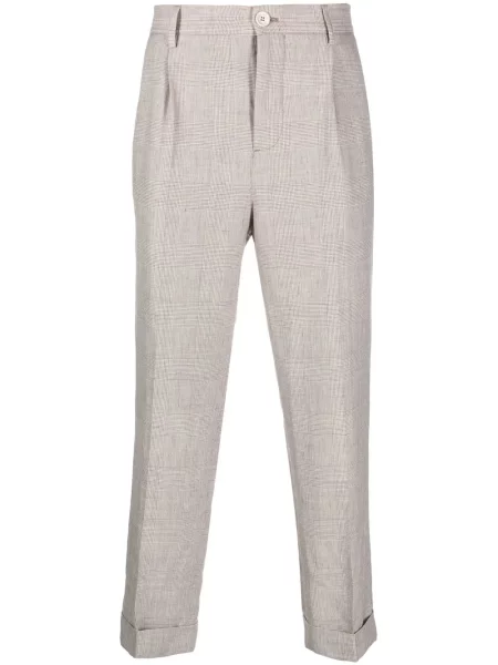 Kostkované kalhoty Brunello Cucinelli hnědé