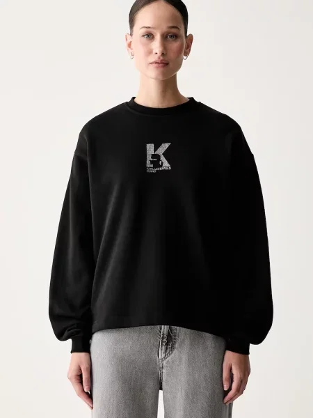 Karl Lagerfeld Jeans hanorac pentru femei din negru