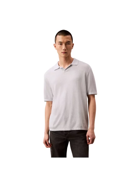 Lniany sweter Calvin Klein szary