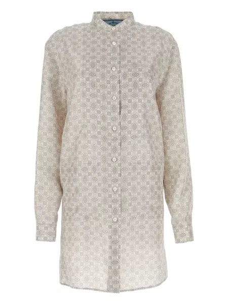 Rochie tip cămașă Prada de mătase de costum