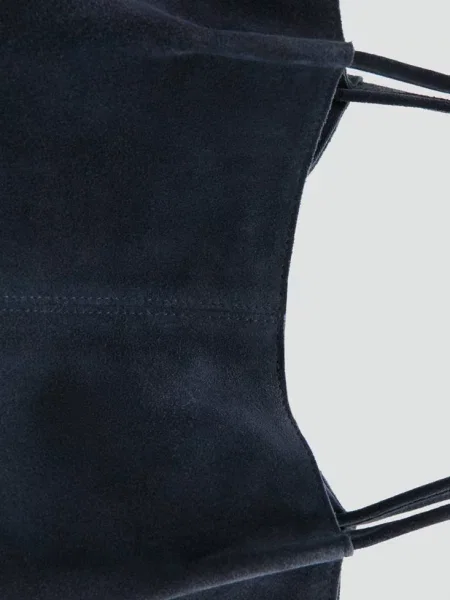 Torba shopper z zamszu Kobieta uniwersalny MANGO granatowy