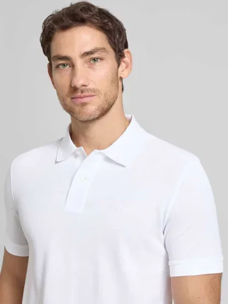 Koszulka polo o kroju regular fit z czystej bawełny model PALLAS' Boss białe