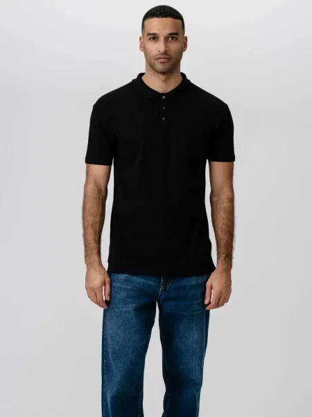 TEESHOPPEN Cămașă Muscle Polo negru