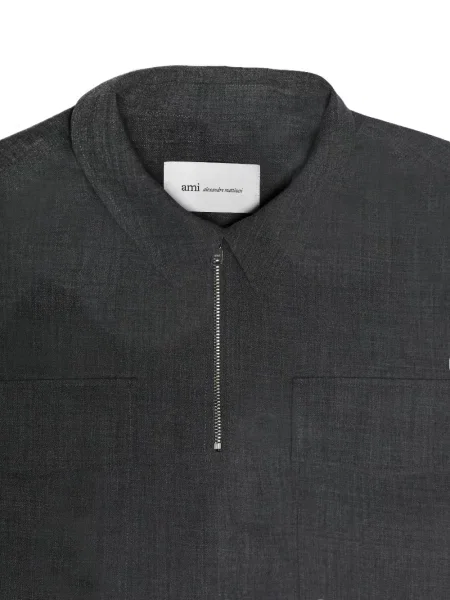 Tricou polo Ami Paris gri