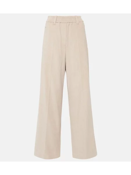 Pantaloni Brunello Cucinelli de catifea cord maro