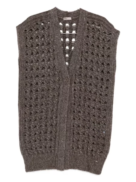 Dzianinowy kardigan Herno brązowy