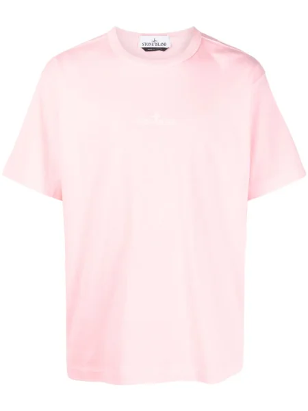 Tricou Stone Island cu broderie roz
