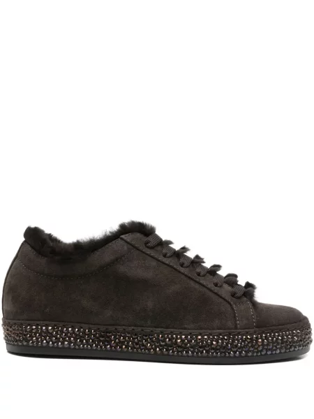 Sneakers Le Silla με γούνα καφέ