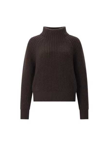 Sweter z golfem Iris Von Arnim z kaszmiru brązowy