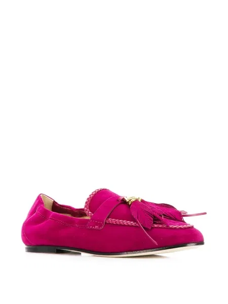 Pantofi loafer Tod's cu pene roz