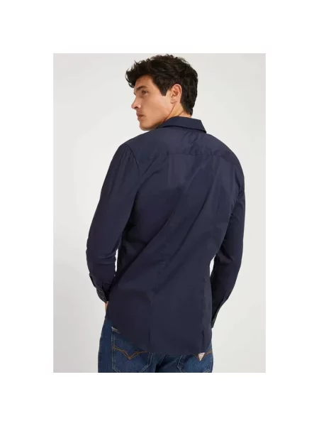 Guess Koszule Mężczyzna L Camicia in cotone stretch niebieski