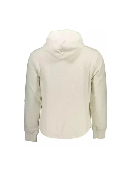 Dzianinowa bluza z kapturem Calvin Klein z kapturem z nadrukiem biała