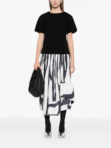 Fustă midi Lanvin cu imagine cu model zebră alb