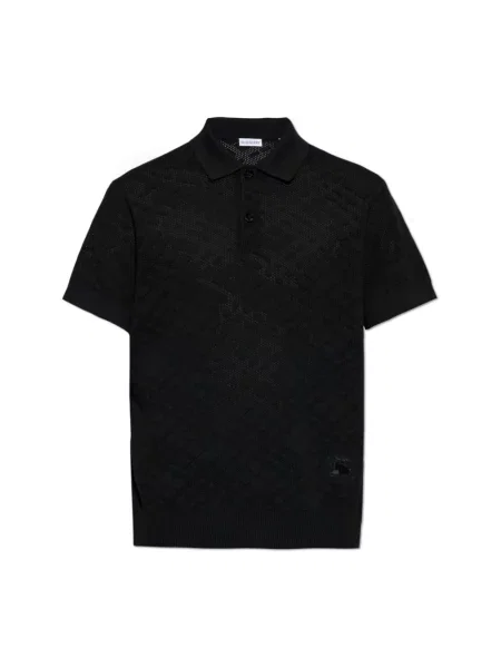 Koszulka polo Burberry wełniana czarna