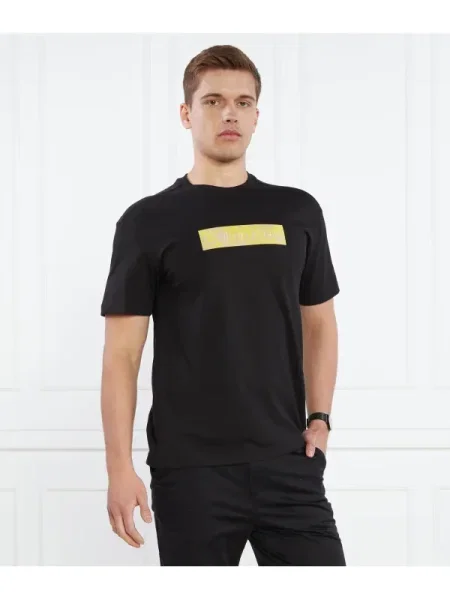 Calvin Klein Tricou CAMO RAISED BOX LOGO | Comfort fit negru