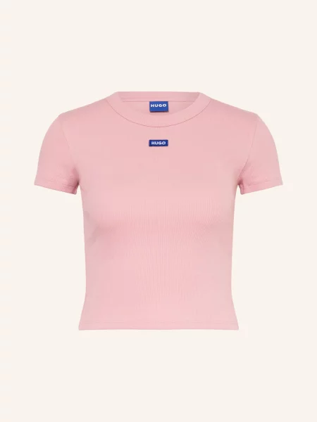 Hugo Krótka Koszulka rosa niebieska