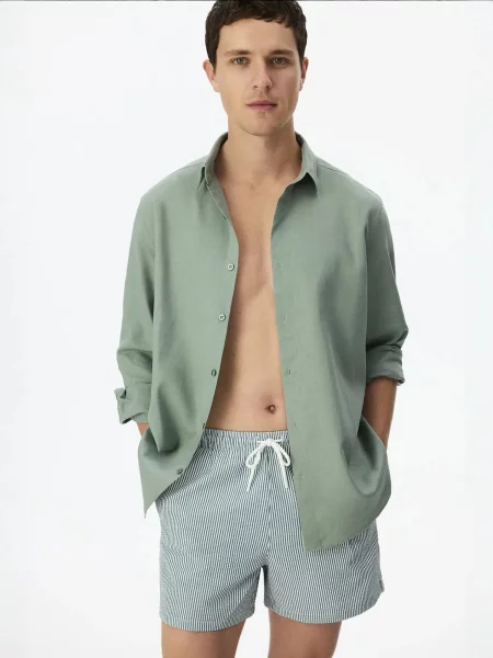 Penti Kratke kopalne hlače PENTI Herren Retro Tissue Shorts nebeško modra