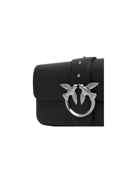 PINKO Geantă Love One Slouchy Zip Mini AI PLTT negru