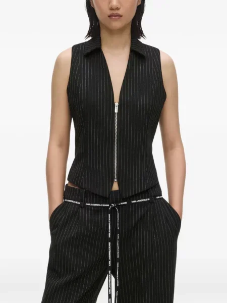 Vestă denim Karl Lagerfeld Jeans negru