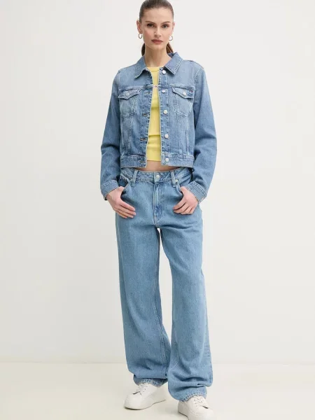 Tommy Hilfiger kurtka jeansowa przejściowa niebieski