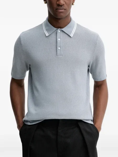 Polo Rag & Bone tricotate cu nervuri albastru