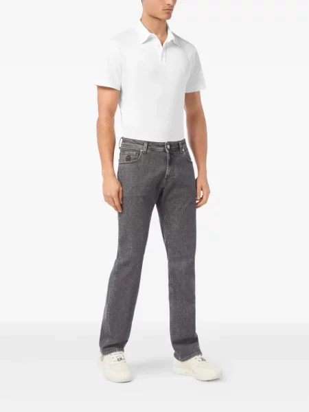 Blugi Billionaire cu broderie gri