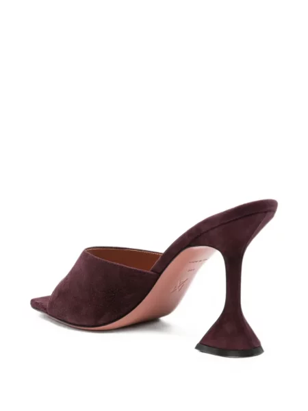 Papuci tip mules Amina Muaddi din piele de căprioară violet