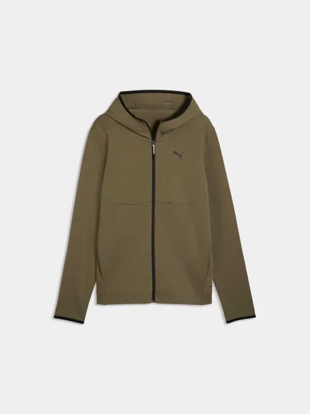 Спортивна кофта PUMA Tech Full-zip Hoodie комбінований верх зелений