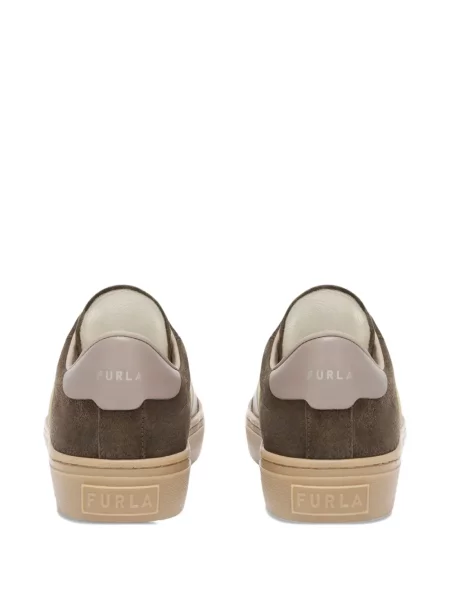 Sneakerși Furla din piele de căprioară maro