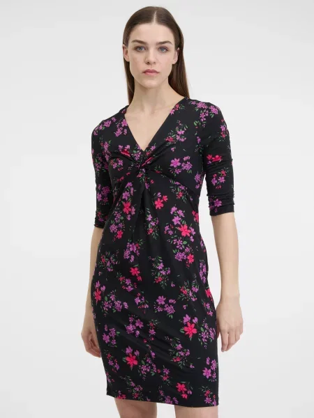 Obleka Orsay s cvetličnim vzorcem črna
