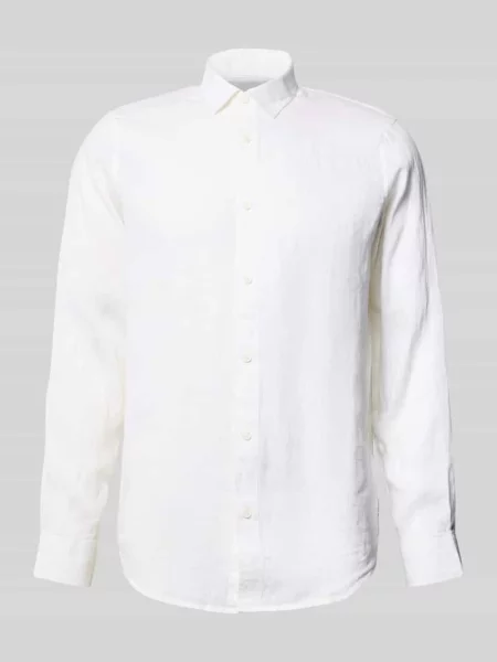 Lniana koszula Armani Exchange z długim rękawem casual biała