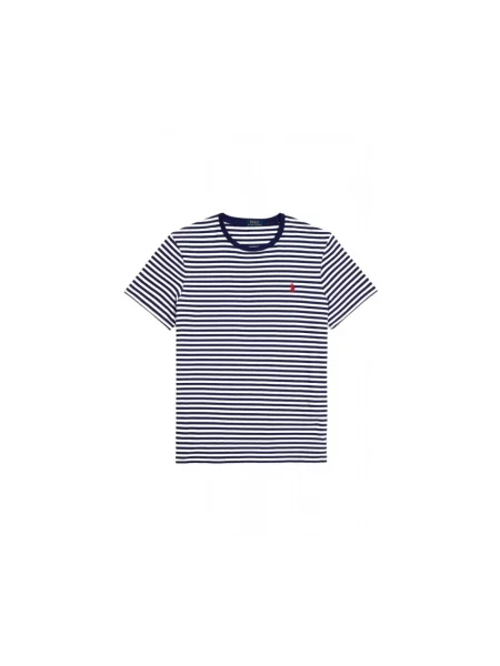 T-shirt Slim Fit z czystej bawełny Polo Ralph Lauren niebieska