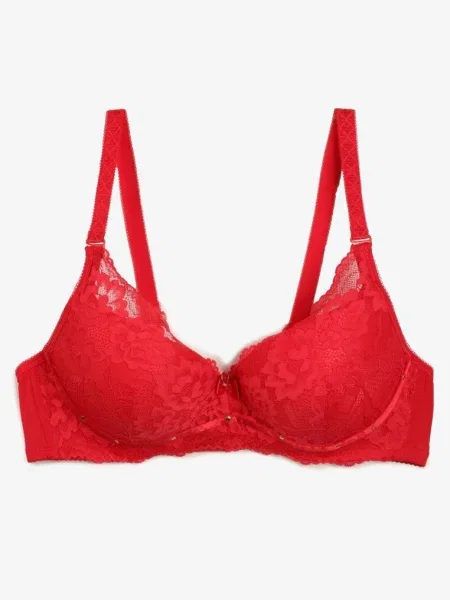 Sutien cu Dantelă și Push-Up Wifia roșu