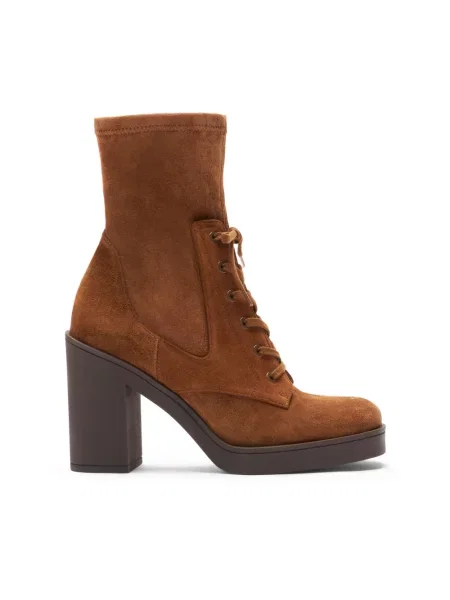 Botki Stuart Weitzman skórzane brązowe