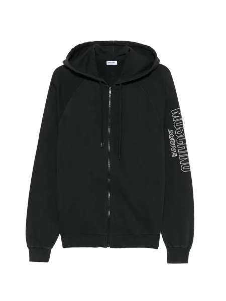 Majica s kapuljačom Moschino s printom crna