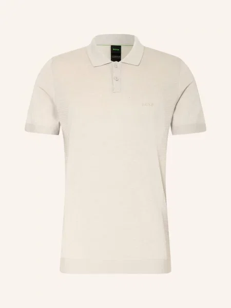Boss Pletené Polo Tričko Momentum Lite Regular Fit béžová
