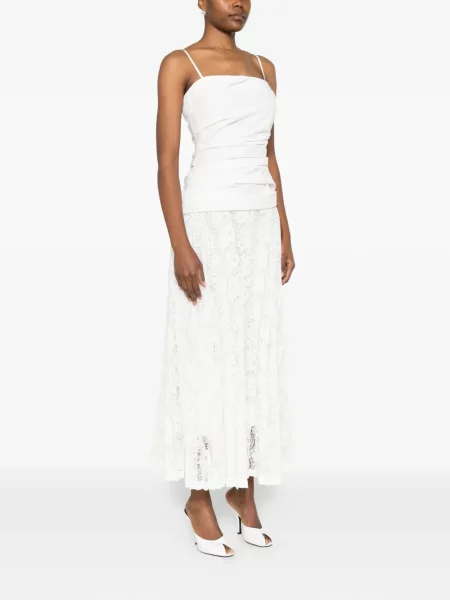 Rochie midi Simkhai din dantelă până la genunchi de costum alb