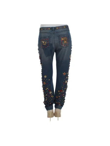 Jeansy boyfriendy Dolce And Gabbana niebieskie