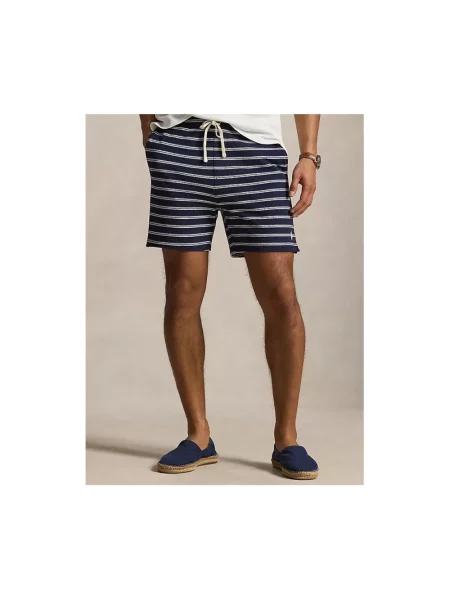 Szorty Polo Ralph Lauren w paski z dżerseju z paskiem niebieskie