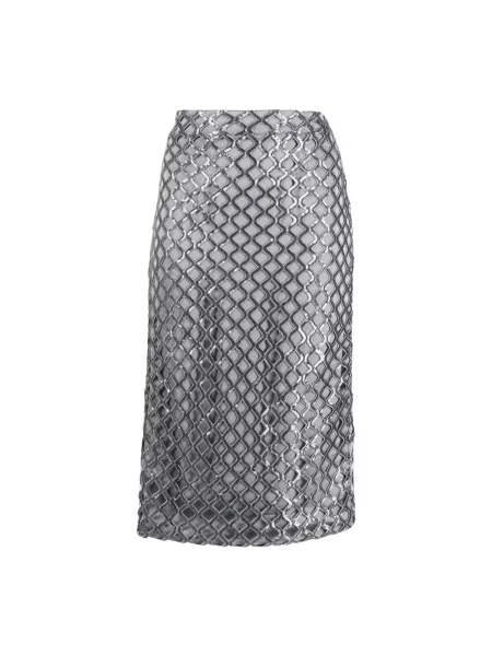 Spódnica midi Federica Tosi z cekinami do kolan szara